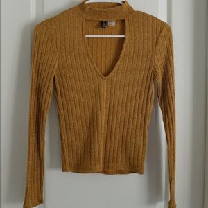 DIVIDED Gold Long Sleeve Top